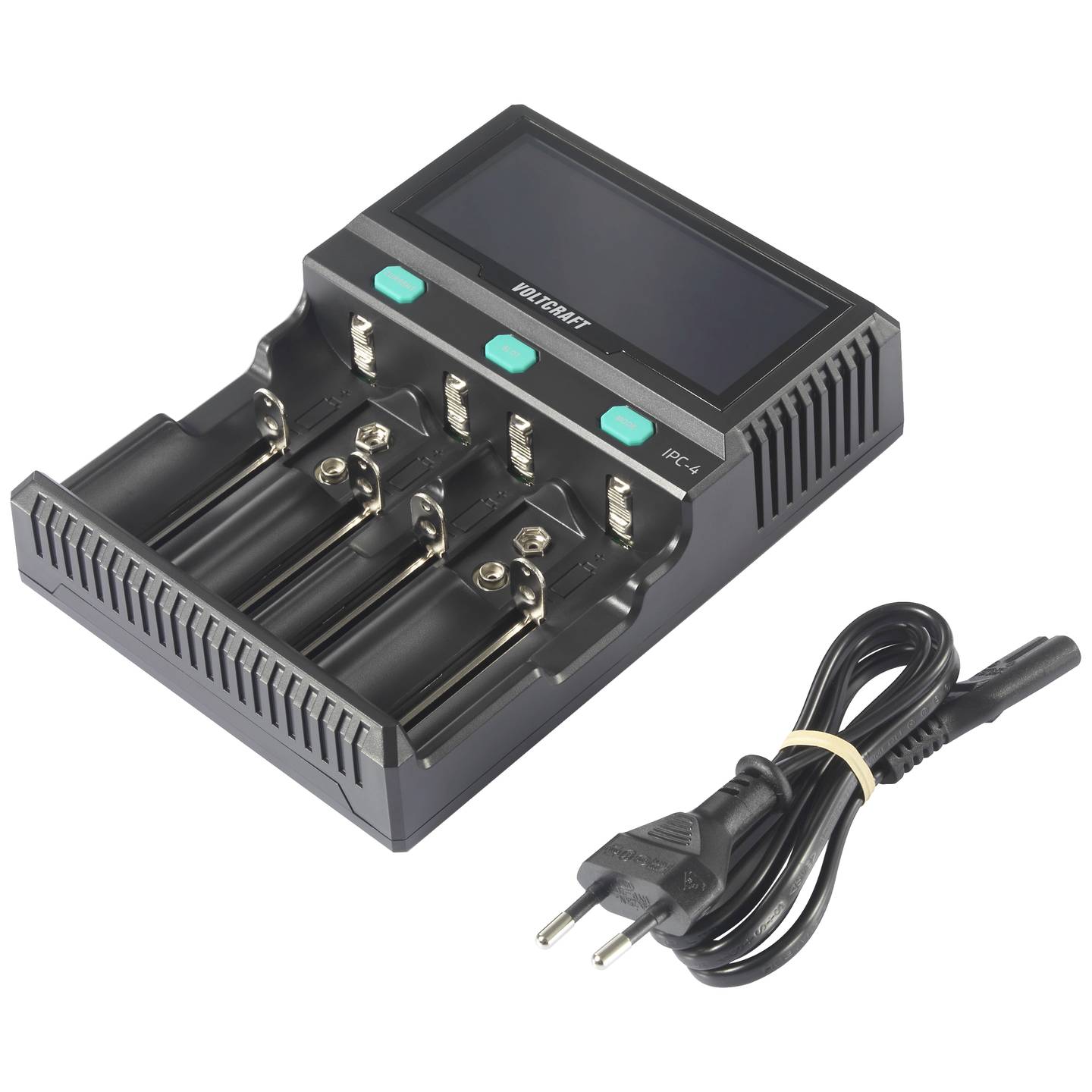 VOLTCRAFT IPC-4 Rundzellen-Ladegerät für LiIon NiMH NiCd AA AAA - 4064161255309