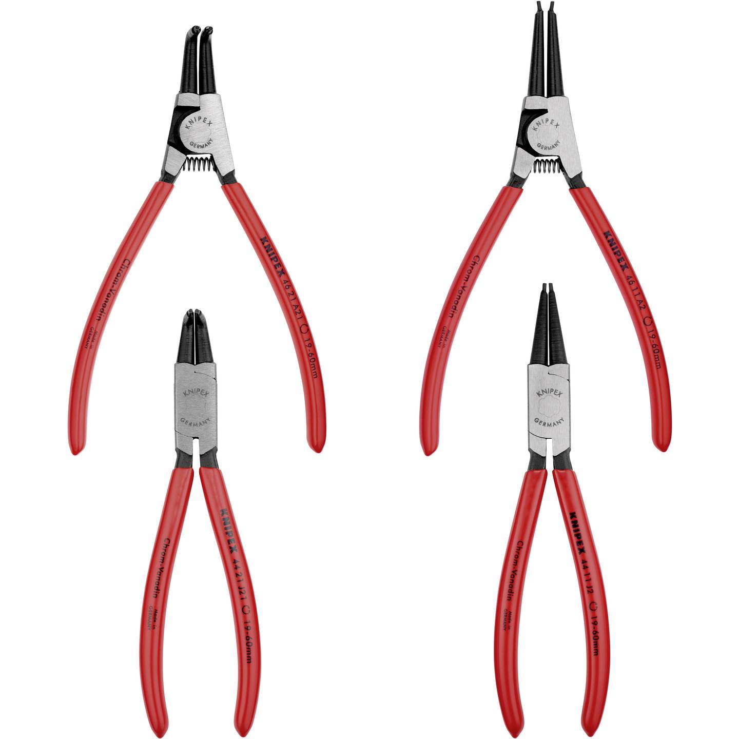 Knipex Seegeringzange Innenring Außenring 19-60mm Zangen Set Chrom-Vanadium - 4003773030973