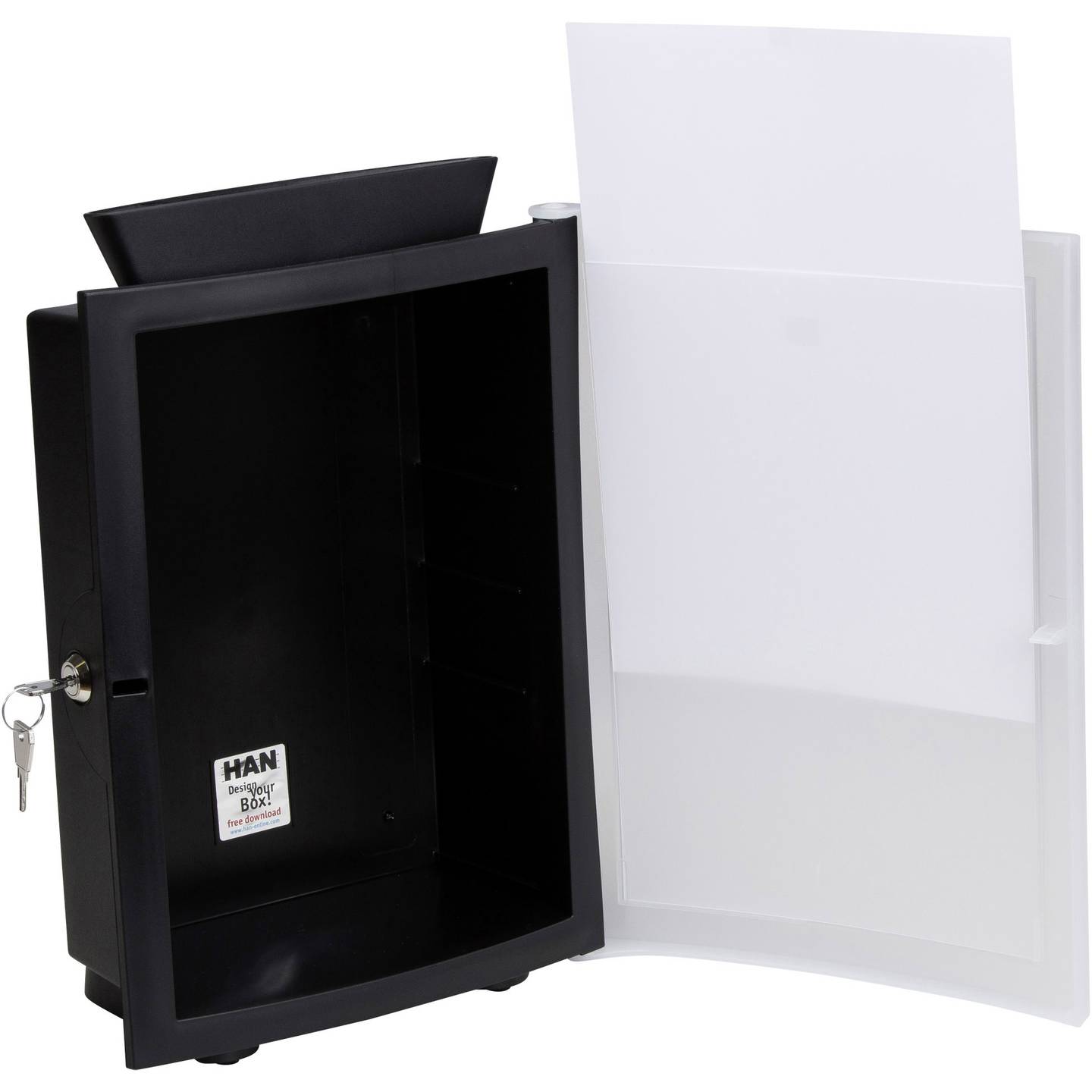 HAN Aktionsbox IMAGE'IN Einwurfbox Spendenbox Schwarz 26x37.5x12.8cm 1 Stück - 4012473410251