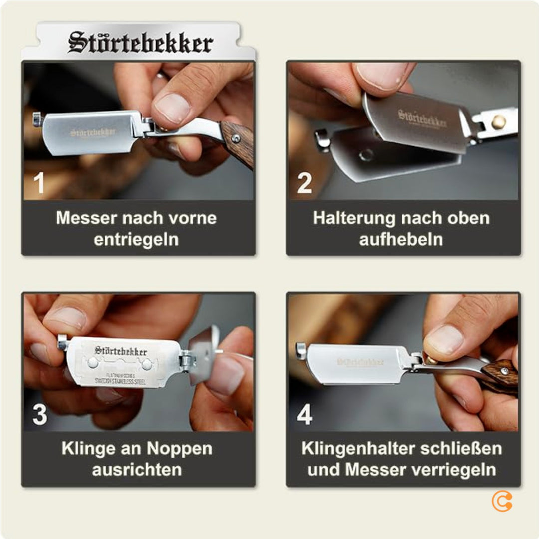 Störtebekker Rasiermesser Rasierer Barbiermesser 10 Rasierklingen UNVOLLSTÄNDIG