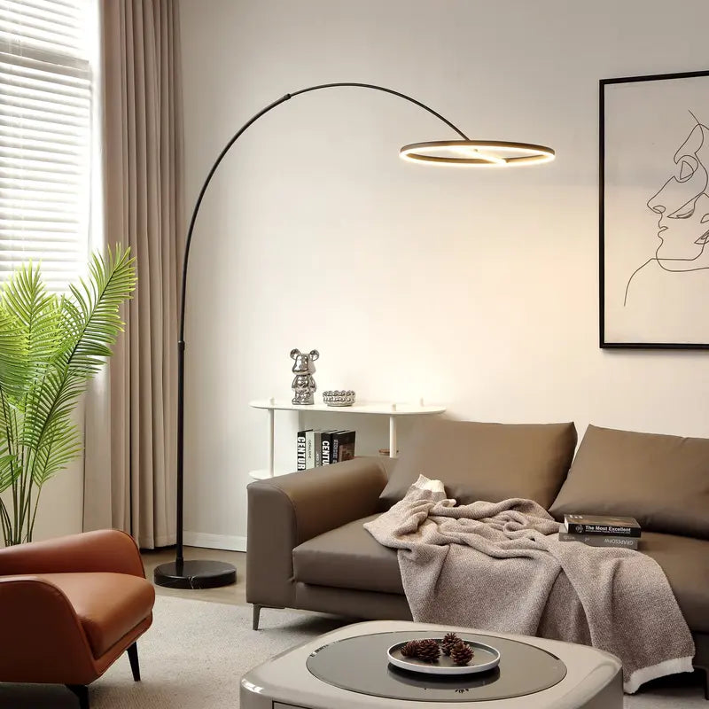 B-Ware Lucande Virvera Led Bogenstehlampe Standleuchte Deko Stehleuchte Rund Schwarz820