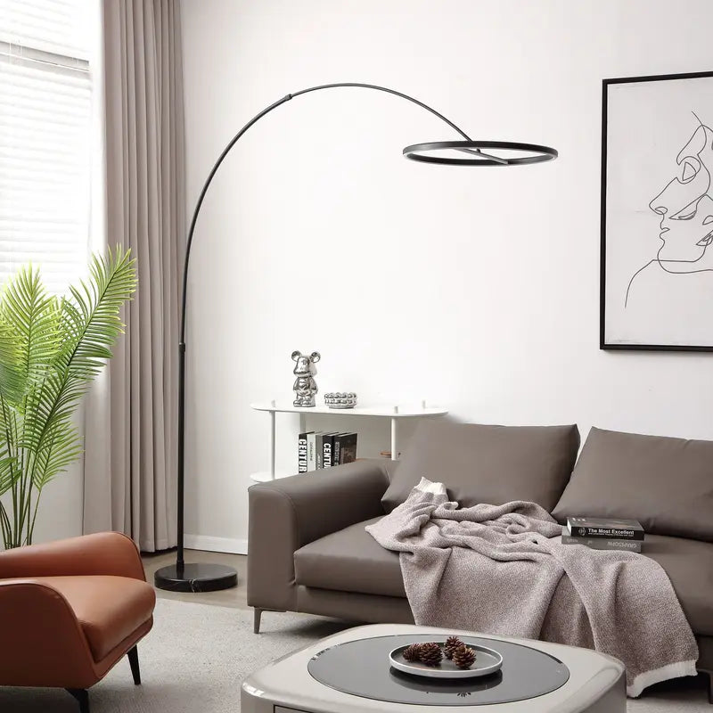 B-Ware Lucande Virvera Led Bogenstehlampe Standleuchte Deko Stehleuchte Rund Schwarz820