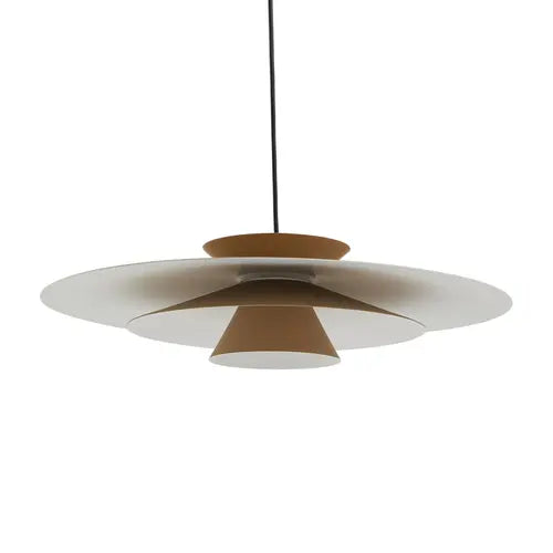 Suspension LED Lucande Livie, lampe suspendue en aluminium beige ø 50 cm, produit d'occasion.