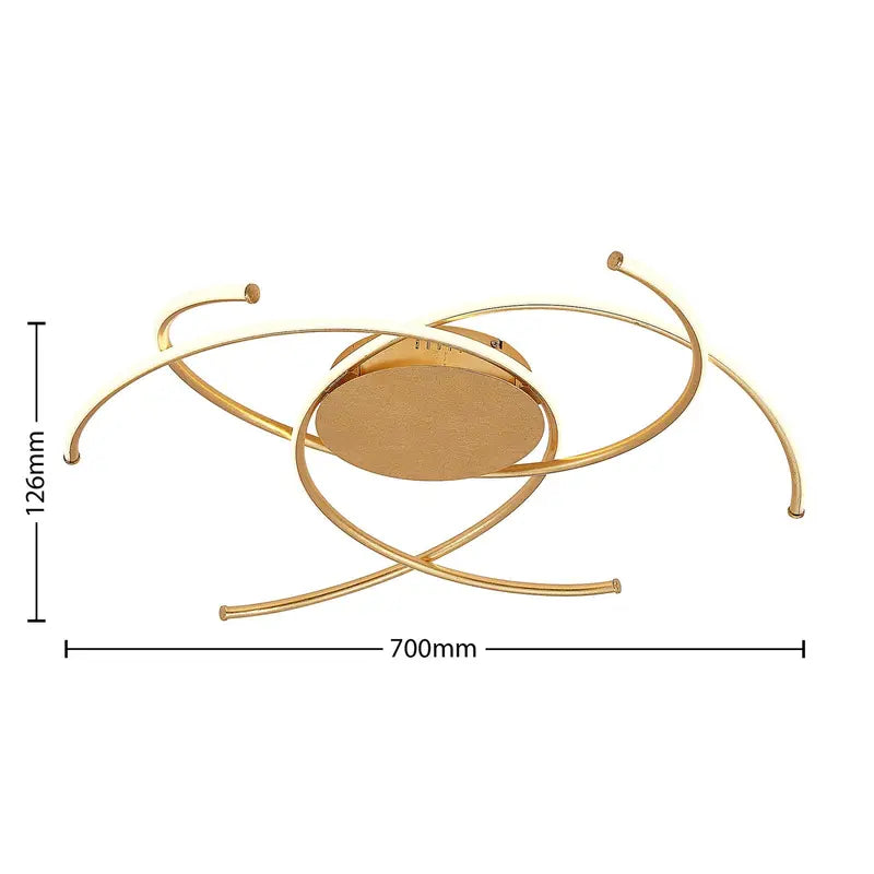 B-Ware Lindby Yareli Led Deckenlampe Deckenleuchte Leuchte Lampe 70 Cm Wohnzimmer Gold