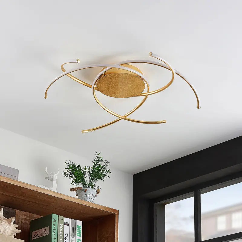 B-Ware Lindby Yareli Led Deckenlampe Deckenleuchte Leuchte Lampe 70 Cm Wohnzimmer Gold
