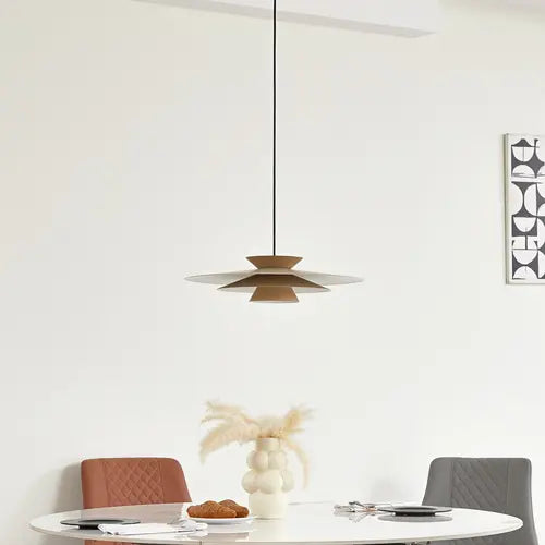 Suspension LED Lucande Livie, lampe suspendue en aluminium beige ø 50 cm, produit d'occasion.