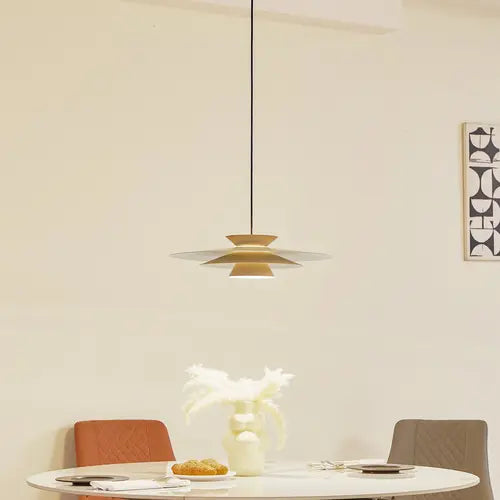Suspension LED Lucande Livie, lampe suspendue en aluminium beige ø 50 cm, produit d'occasion.