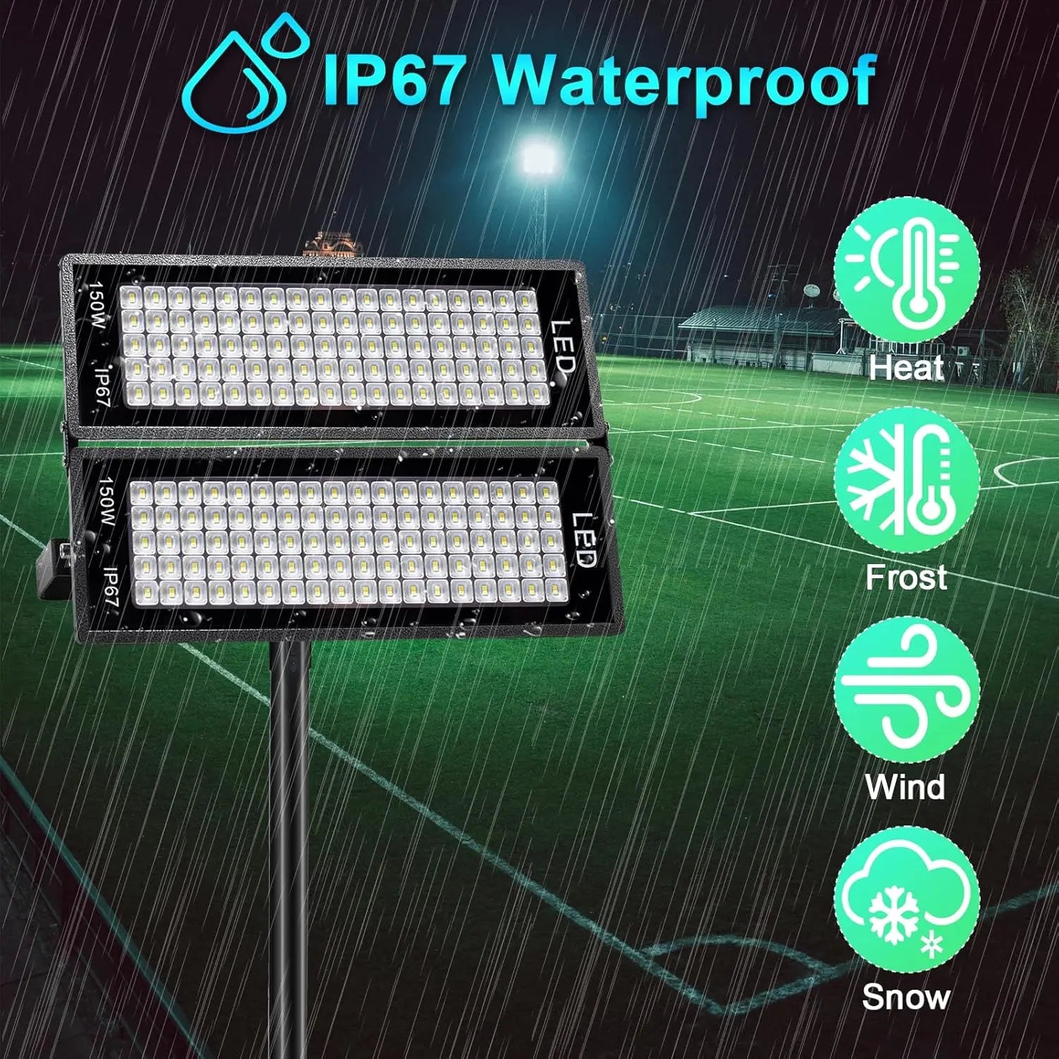 B-Ware Indmird Led Fluter 300 W 36000lm Ip67 Außenstrahler Flutlicht 7000 K - 1