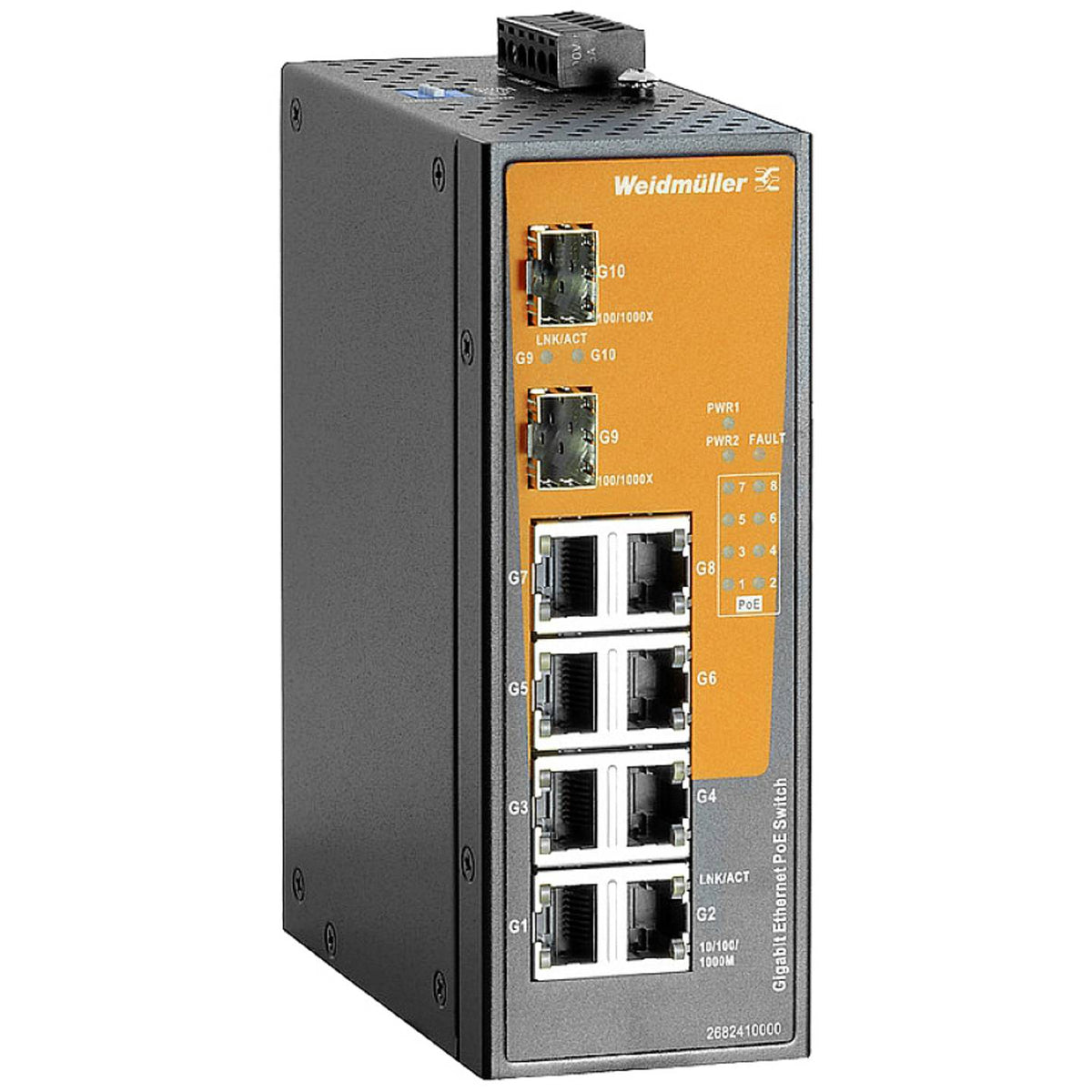 Weidmüller Industrial Switch Ethernet Netzwerk Switch PoE 8 Port 1St 2682410000 - 4050118692303