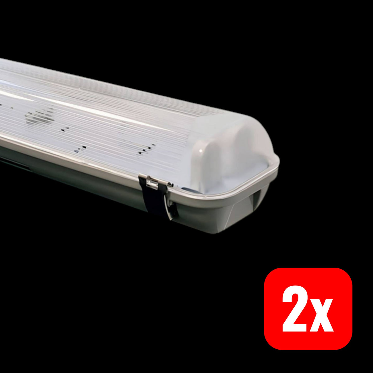 Insatech Wannenleuchte Feuchtraumlampe LED-Röhre G13 Lichtgrau 1200 mm 2-flammig - 4052586108355