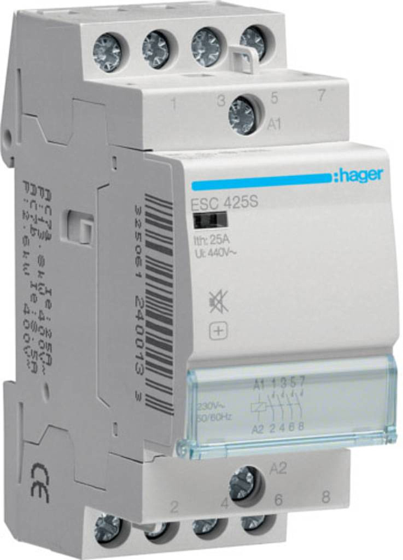 B-Ware Hager Esc425 S Installationsschütz Endschalldämpfer Brummfrei  4 Schließer  - 3250612400133