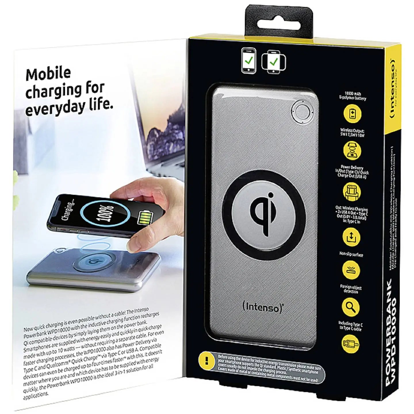 B-Ware Intenso Powerbank Ladegerät Mobiler Akku Wpd 10000 Tragbares Ladegerät Gerät - 4034303030699