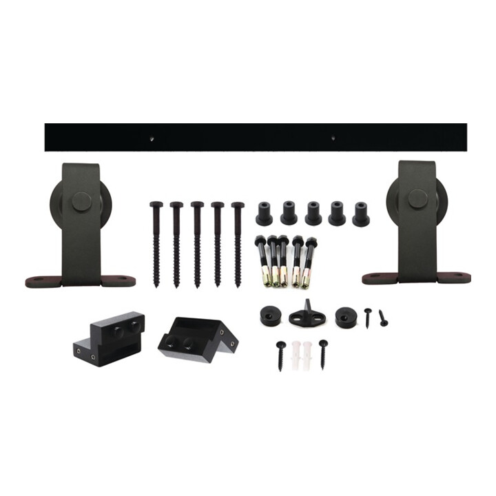 B-Ware Intersteel Schiebesyst Komplettset Schiebetürsystem Schwarz 100kg 2000mm 38 40mm - 8714186447949