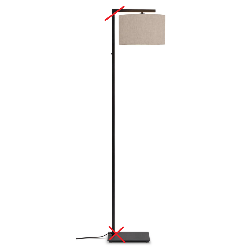 It´S About Ro Mi Stehlampe Boston Leinen Kurzer Schirm Lampe Siehe Text/Foto B-Ware
