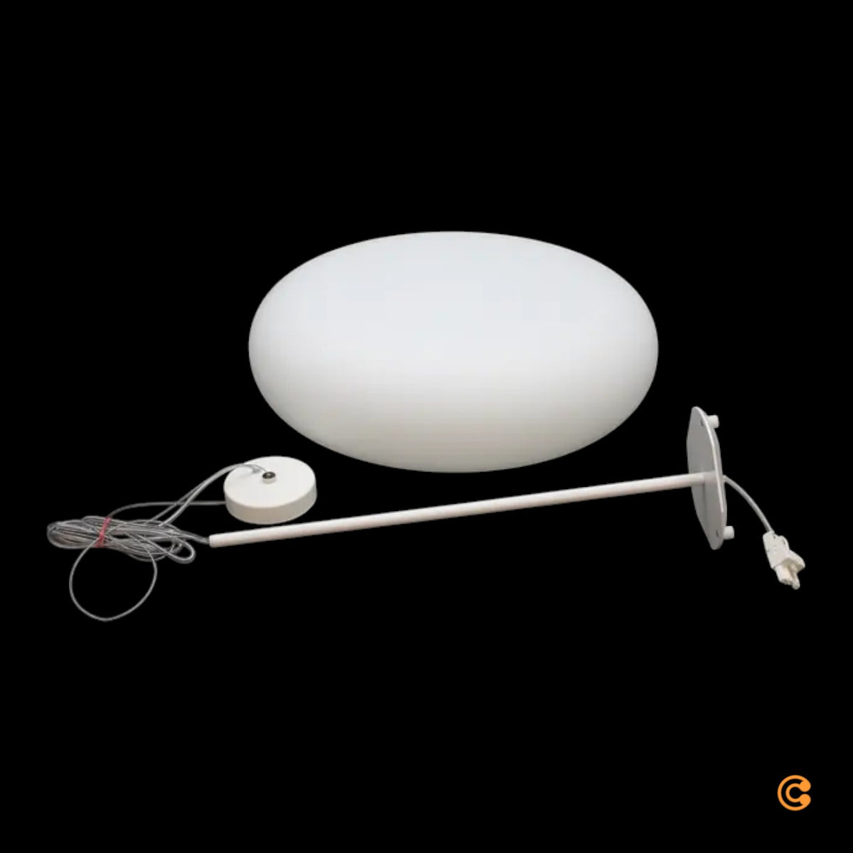 Itka Hängeleuchte Pendelleuchte weiß Glas Ø 50 cm Wohnraumbeleuchtung weiß - 8052993039828