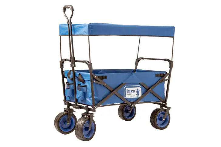 Izzy Bollerwagen Klappwagen Faltwagen Maße Ca 100 X 57 5 X 78 Cm Blau Mit Dach B-Ware