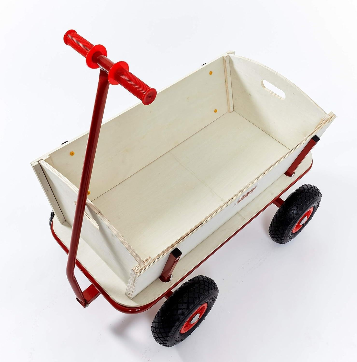 B-Ware Izzy Bollerwagen Holzbollerwagen Kinder Luftreifen 100kg Belastbarkeit Wagen 923