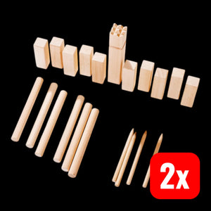 B-Ware Izzy Holz Kubb Schachspiel Wikinger Outdoor Spiel Erwachsene Kinder 2 Sets