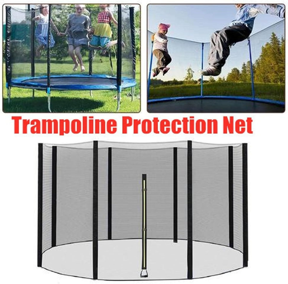 Izzy Sprungmattensicherheit Surround Ersatznetz Trampolin Netz Ersatz Schwarz - 4047385737622