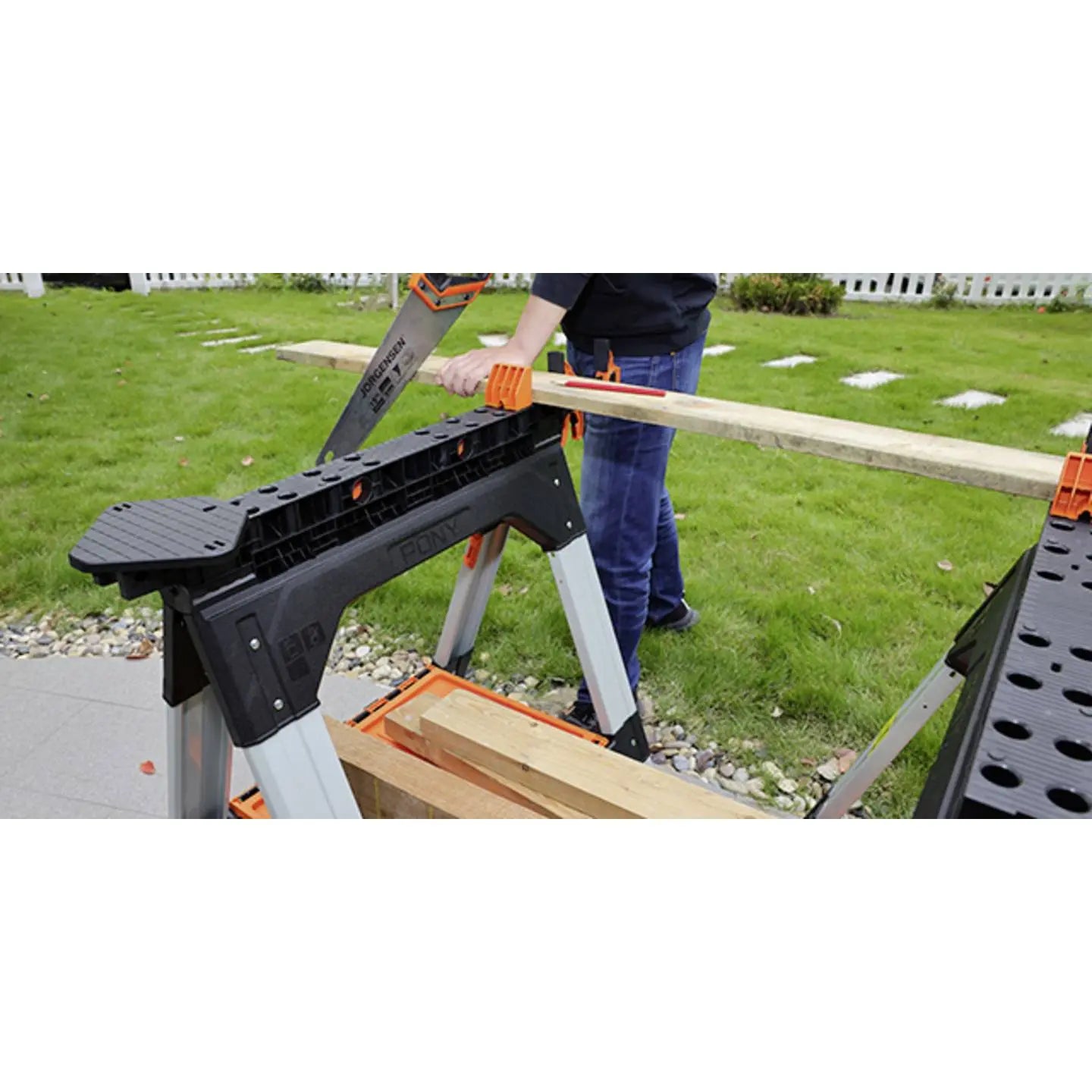 B-Ware Jorgensen Sägebock Klappwerkbank Werkbank Multifunktions Sägebock Schwarz219 - 4064161311739