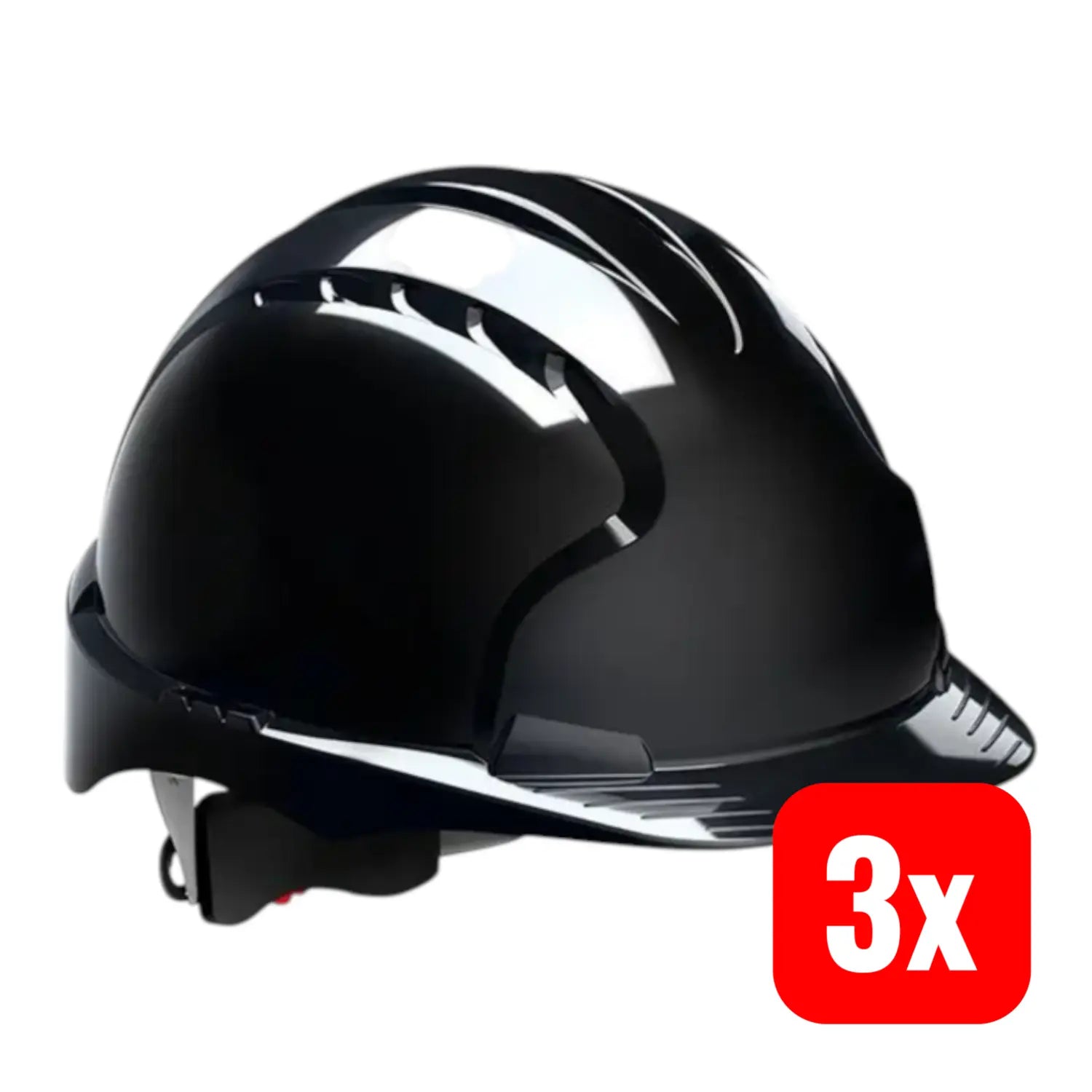 B-Ware Jsp Schutzhelm Helm En397 Schwarz Duroplast Drehverschluss Gurtband 3 Stück - 5038428138048
