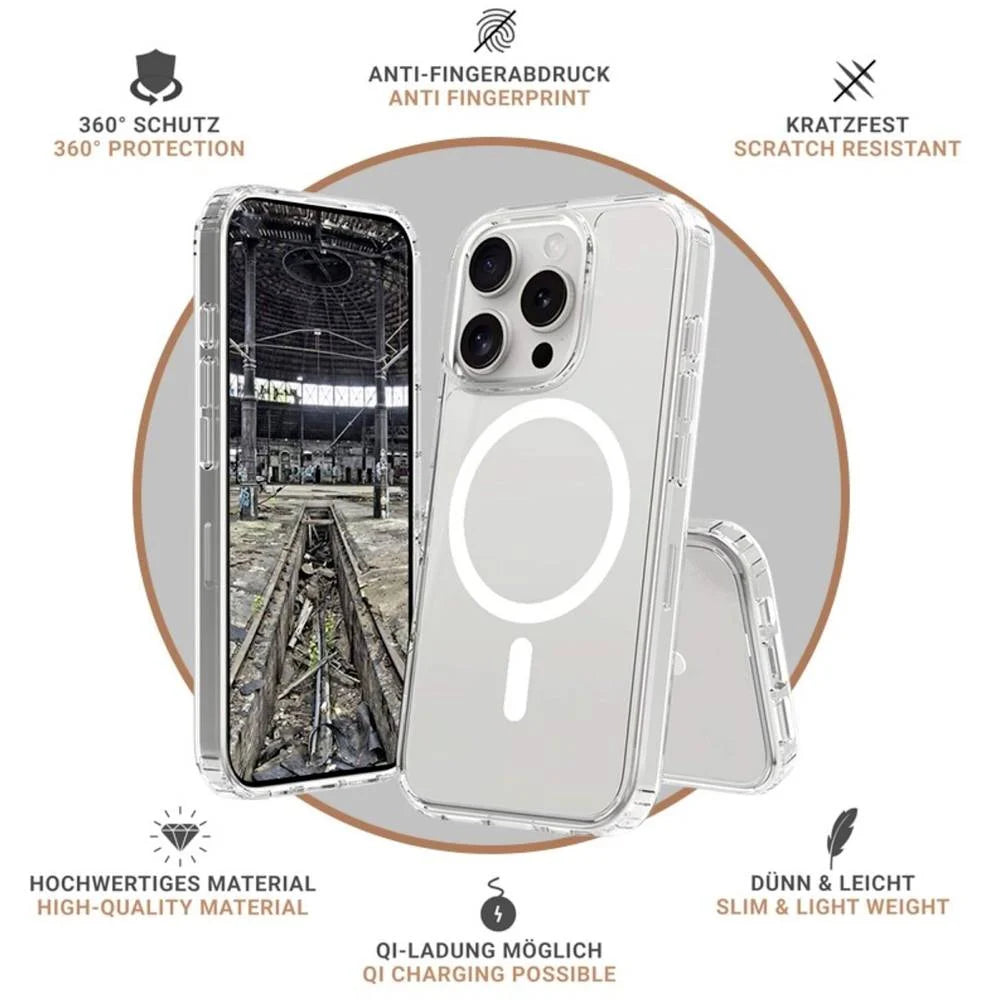 JT Berlin BackCase Hülle Apple iPhone 16 Pro Transparent MagSafe Pankow Clear - 4262386610921