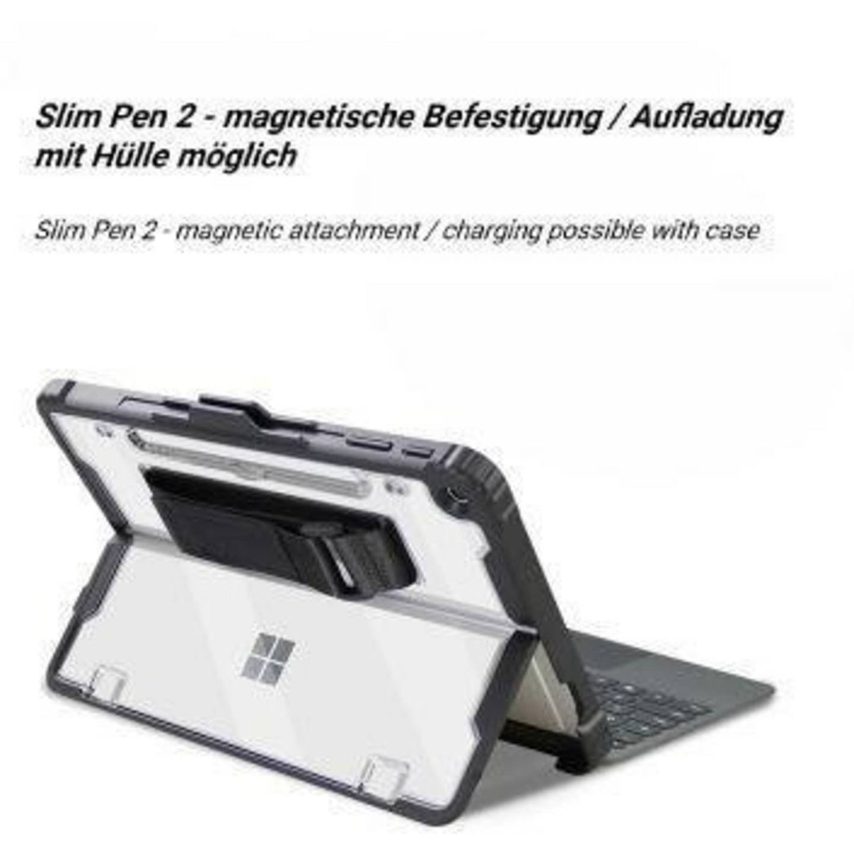 JT Berlin Hülle Case Microsoft Surface Pro 12 Schwarz transparent Handschla16 - 4260744253483