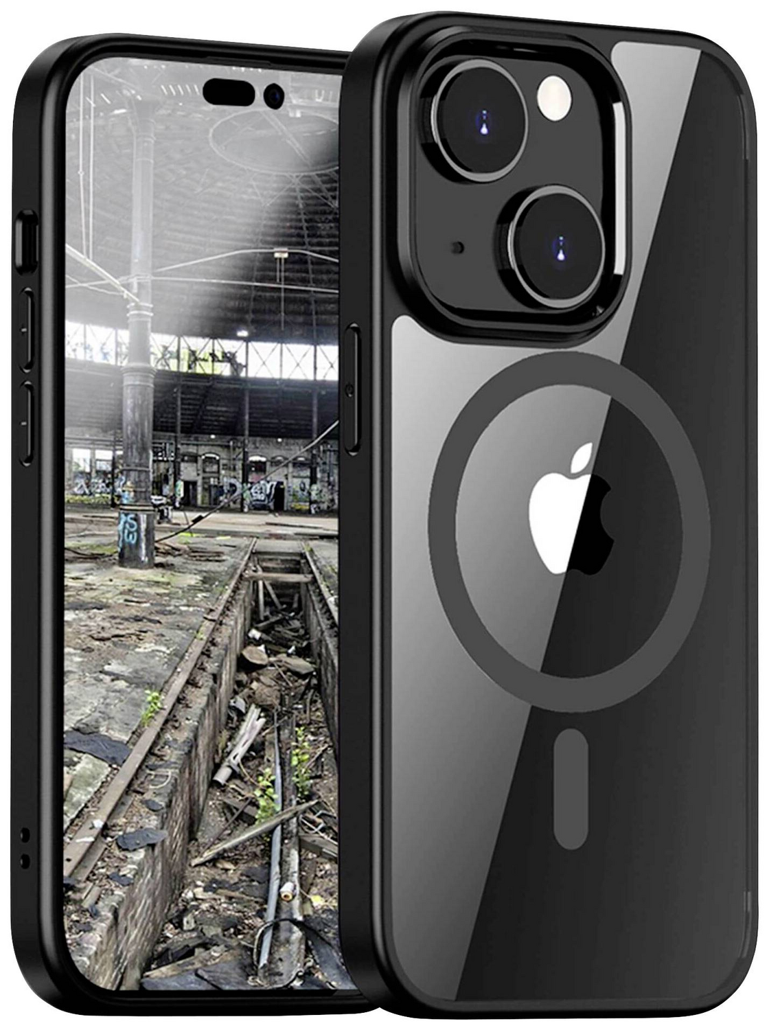 Jt Berlin Backcover Hülle Case Apple I Phone15 Mag Safe Schwarz Transparent 11040 B-Ware - 4262386610402