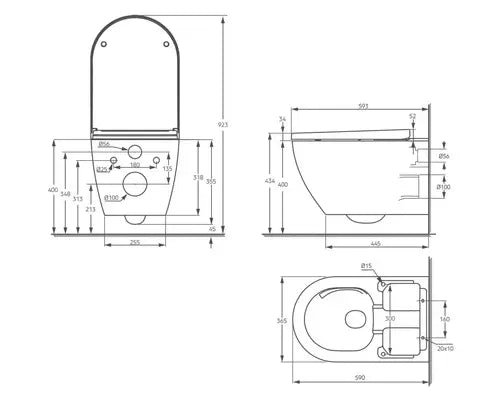 B-Ware Jungborn Dusch Wc Set Toilette Wandhänger Weiß Mit Hygienedusche Wc Sitz - 4306517629267