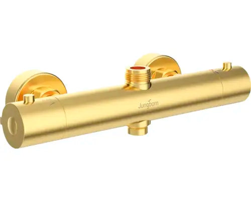 B-Ware Jungborn Duschsystem Duschsäule Brause Lambda Gold Gebürstet Thermostat Dusche  - 4306517991081