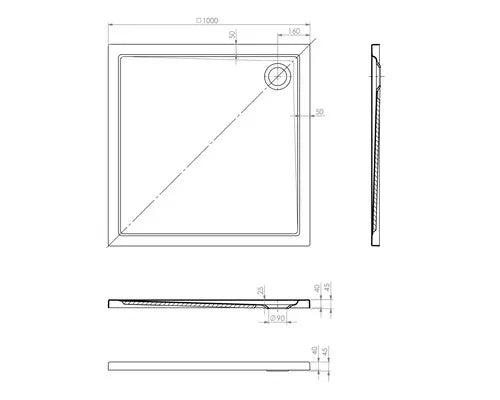 B-Ware Jungborn Duschwanne Duschelement Duschbecken Cinque Weiß Acryl  - 4306516023950