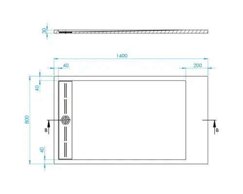 B-Ware Jungborn Duschwanne Duschbecken Venti Einbauduschwanne Rechteck 140 X 80 Cm - 8435398537623