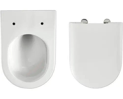 B-Ware Jungborn Wc Set Toilette Wand Wc One Tiefspüler Spülrandlos Weiß Wc Sitz  - 4306516765997