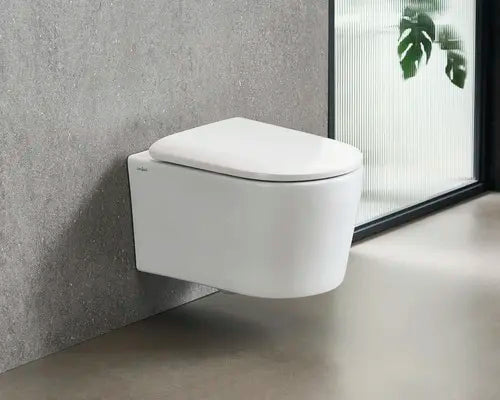 B-Ware Jungborn Wc Set Toilette Wand Wc One Tiefspüler Spülrandlos Weiß Wc Sitz  - 4306516765997