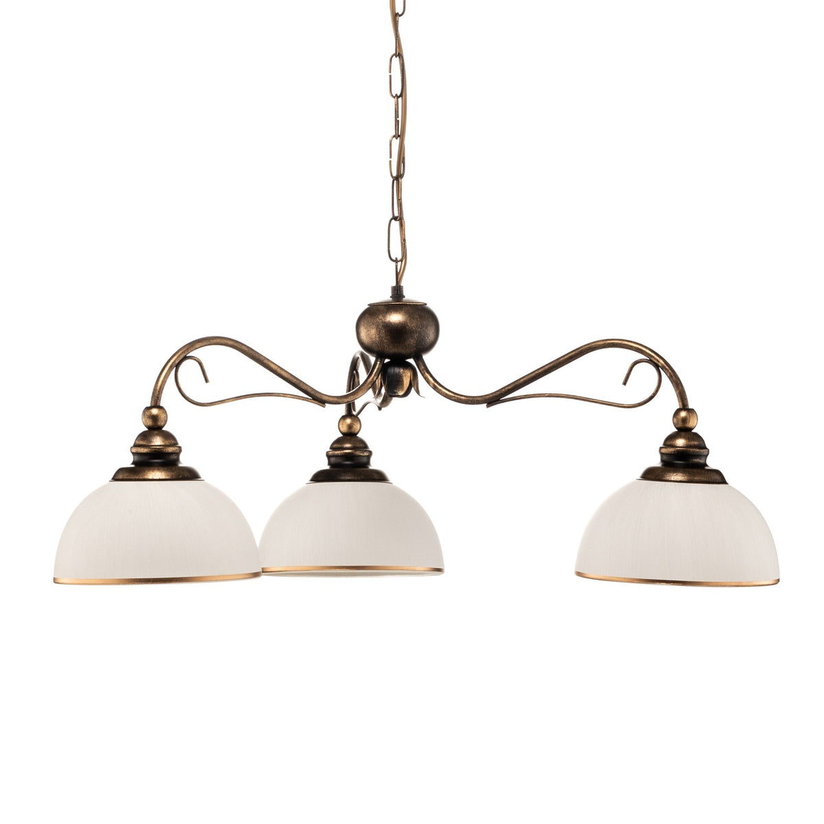 Jupiter Hängeleuchte Pendelleuchte Casale altmessing Metall Glas 3-flammig 74cm - 5905962011758
