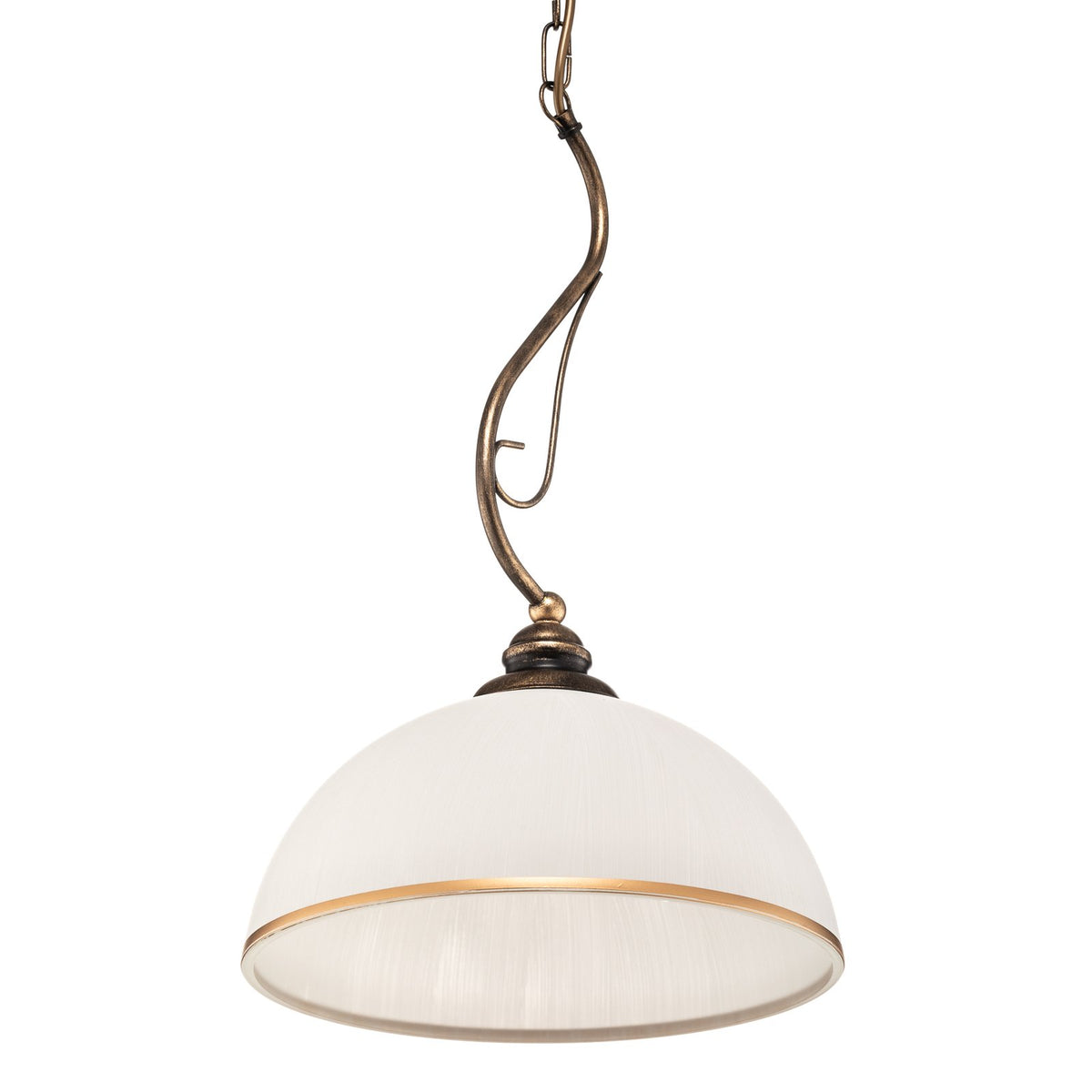 Jupiter Hängeleuchte Pendellampe Lampe Casale altmessing weiß Metall Glas E27 - 5905962011741