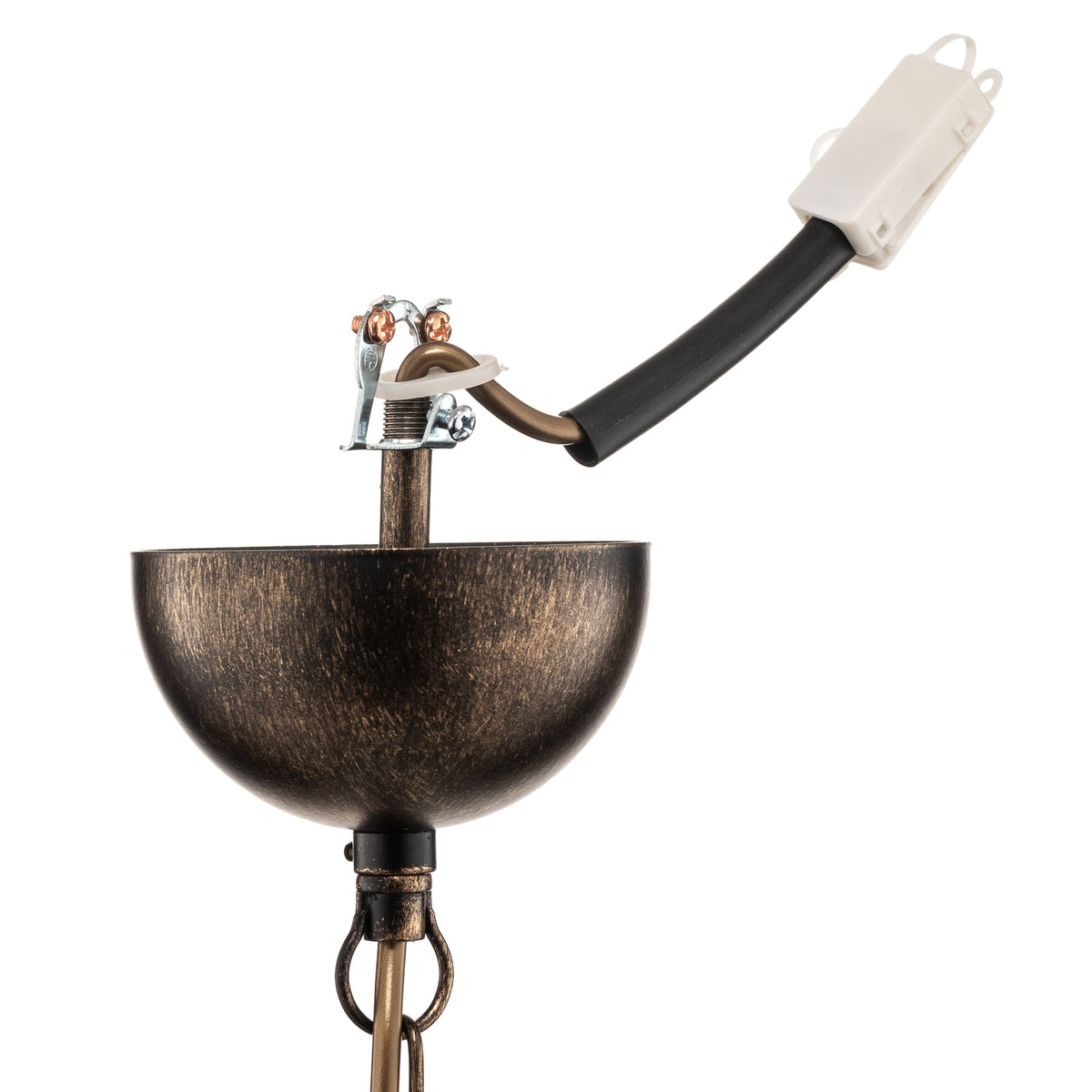 Jupiter Hängeleuchte Pendellampe Lampe Casale altmessing weiß Metall Glas E27 - 5905962011741