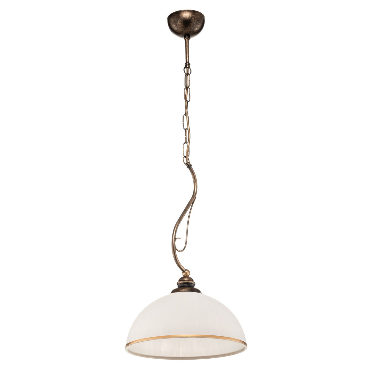 Jupiter Hängeleuchte Pendellampe Lampe Casale altmessing weiß Metall Glas E27 - 5905962011741