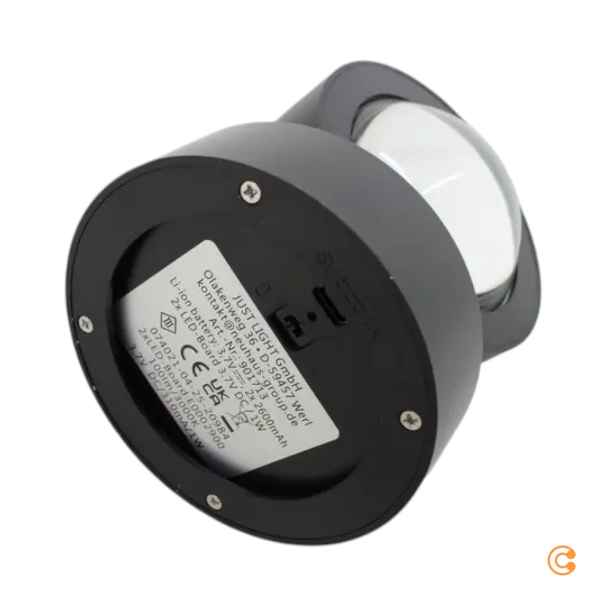 JUST LIGHT Wandleuchte Wandlampe Akku LED CHIA schwarz SIEHE TEXT/FOTO - 4043689017132
