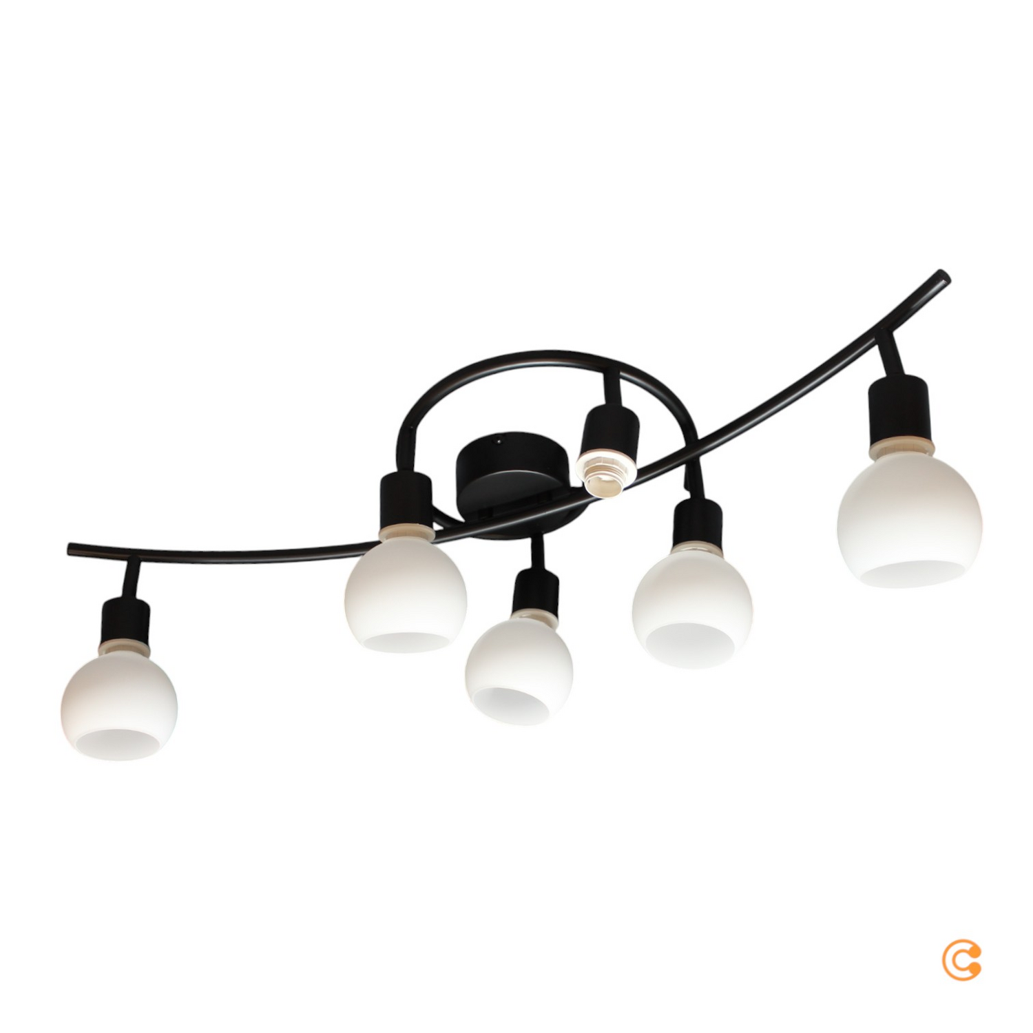 Just Light Deckenleuchte Loki Leuchte Schwarz Eisen Glas E14 Led Siehe Text/Foto B-Ware - 4043689000806