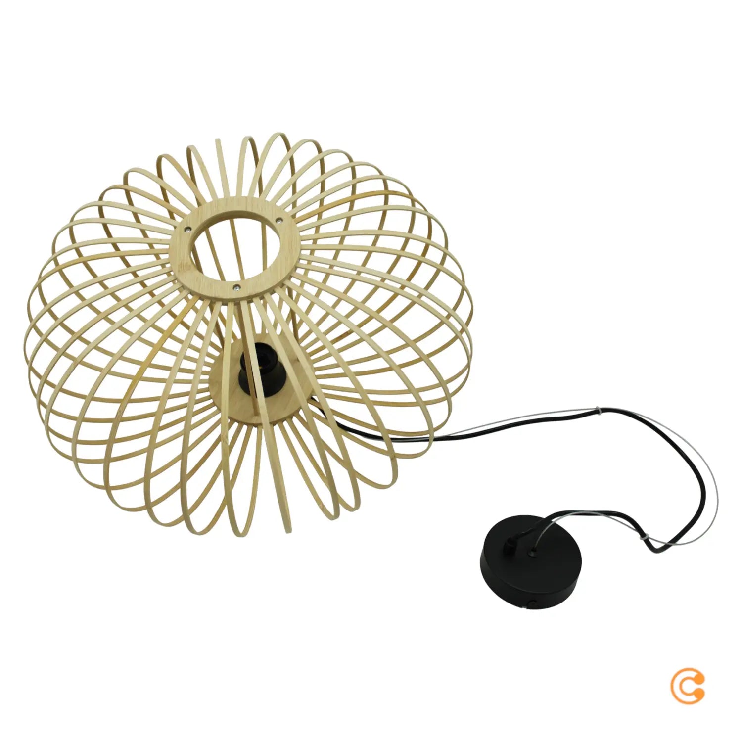 B-Ware Just Light Hängelampe Pendelleuchte Racoon Lampe Led Hellbraun Holzschirm H880 - 4043689986810