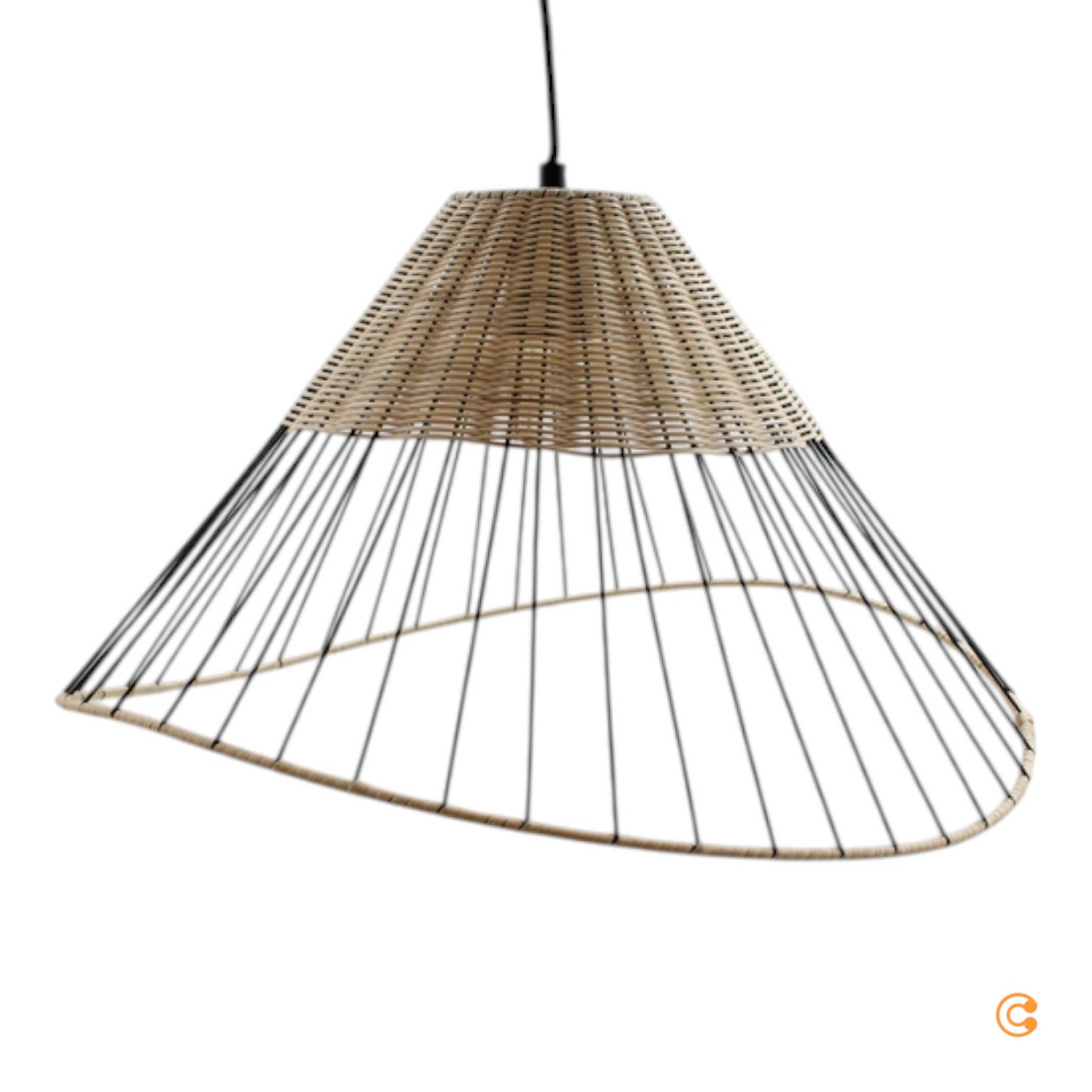 Just Light. Hängeleuchte Reed Hängelampe Lampe E27 Mit Konisch Geformtem Schirm B-Ware
