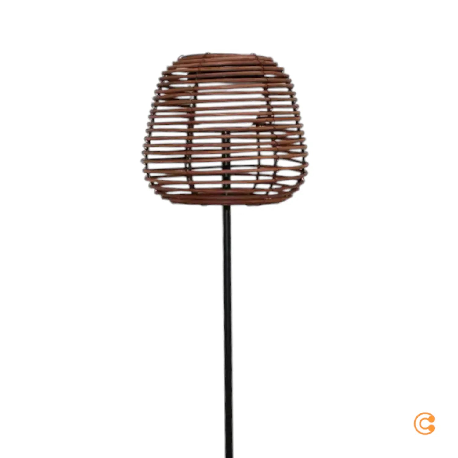 B-Ware Just Light Led Akku Stehlampe Leuchte Askia Rattan Ip54 Touchdim Schwarz Braun - 4043689002121