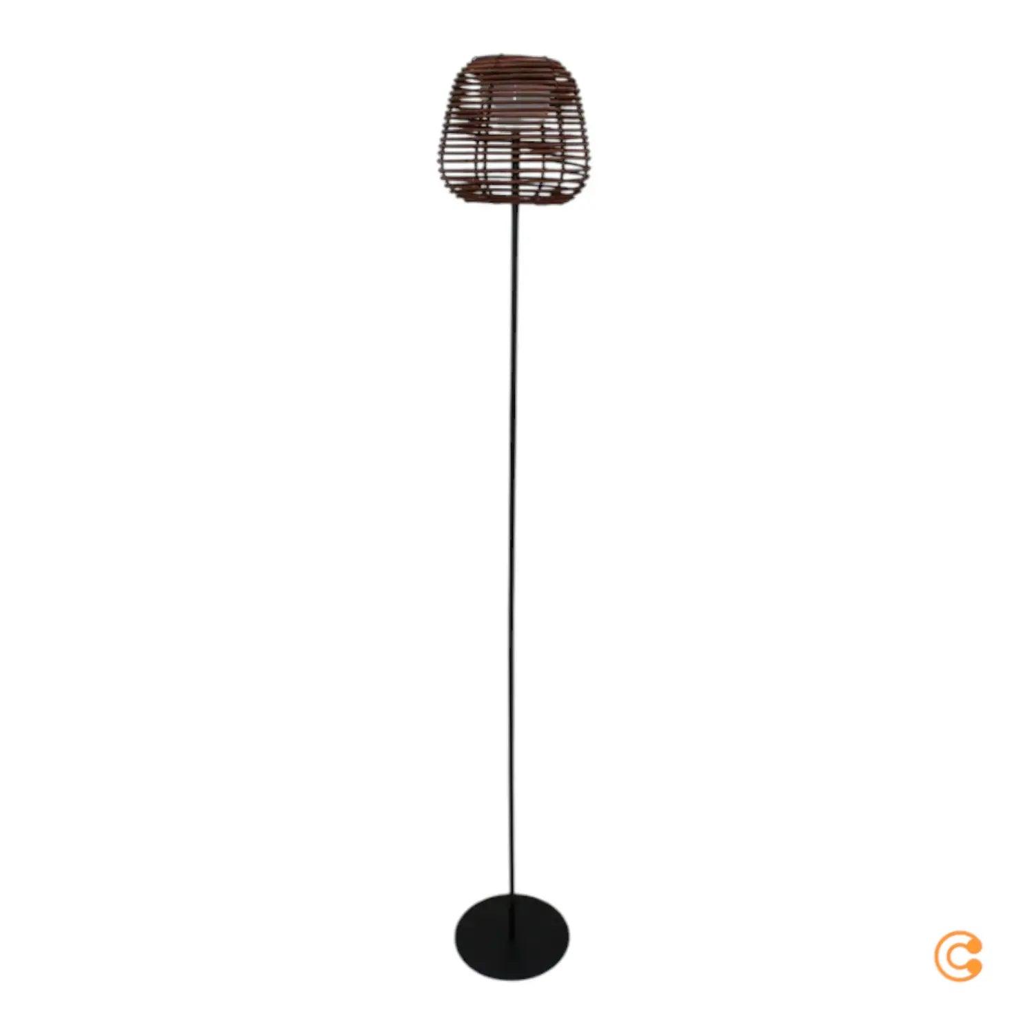 B-Ware Just Light Led Akku Stehlampe Leuchte Askia Rattan Ip54 Touchdim Schwarz Braun - 4043689002121
