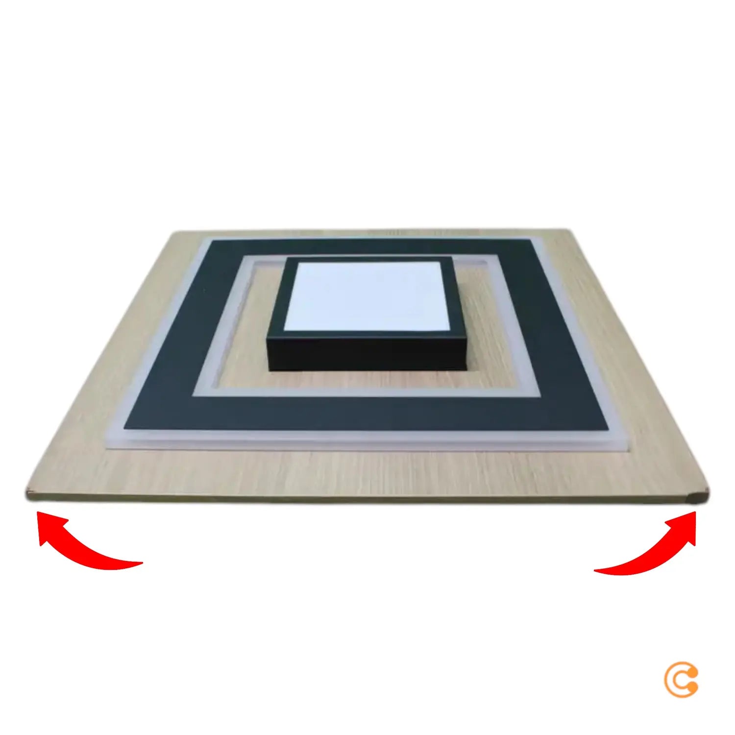B-Ware Just Light Led Deckenlampe Leuchte Tola Holz 3000 K 40x40cm Siehe Text/Foto - 4043689000455
