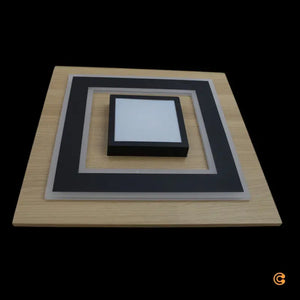 B-Ware Just Light Led Deckenlampe Leuchte Tola Holz Hell Schwarz 3000 K 40x40cm 26 W45