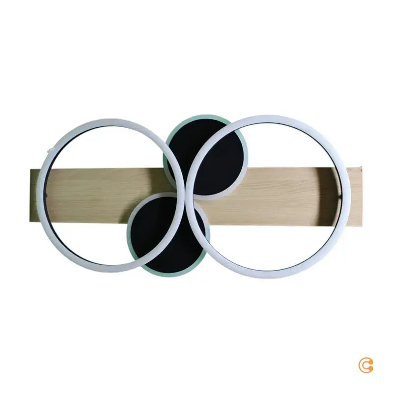 B-Ware Just Light Led Deckenleuchte Lampe Trooper Decke Holz Schwarz Lichtringe Eisen - 4043689000424