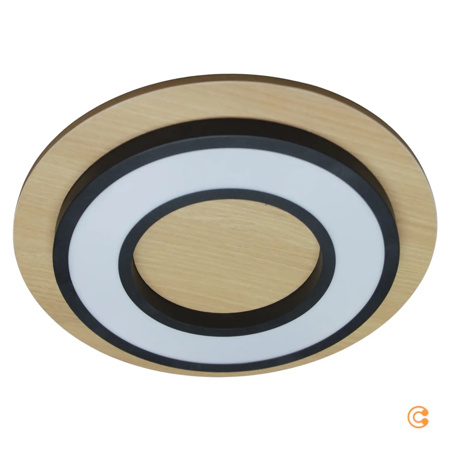 B-Ware Just Light Deckenleuchte Lampe Led Holz Schwarz Tola Rund Warmweiß 3000 K - 4043689000516