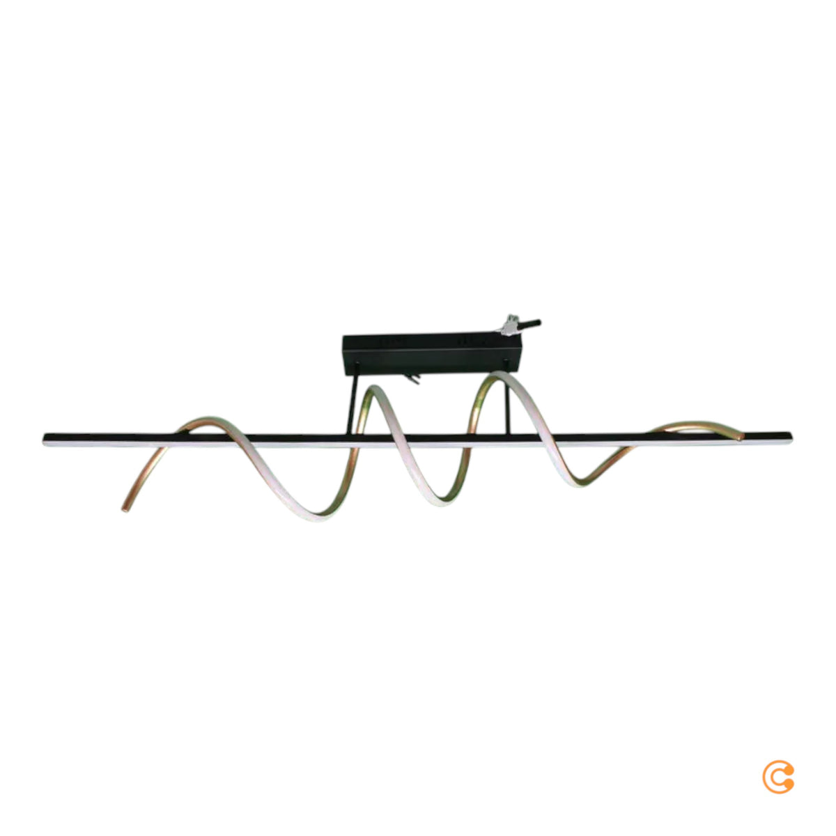 JUST LIGHT LED Deckenleuchte Lampe Emanda Eisen schwarz messing dimmbar 120cm - 4043689001896