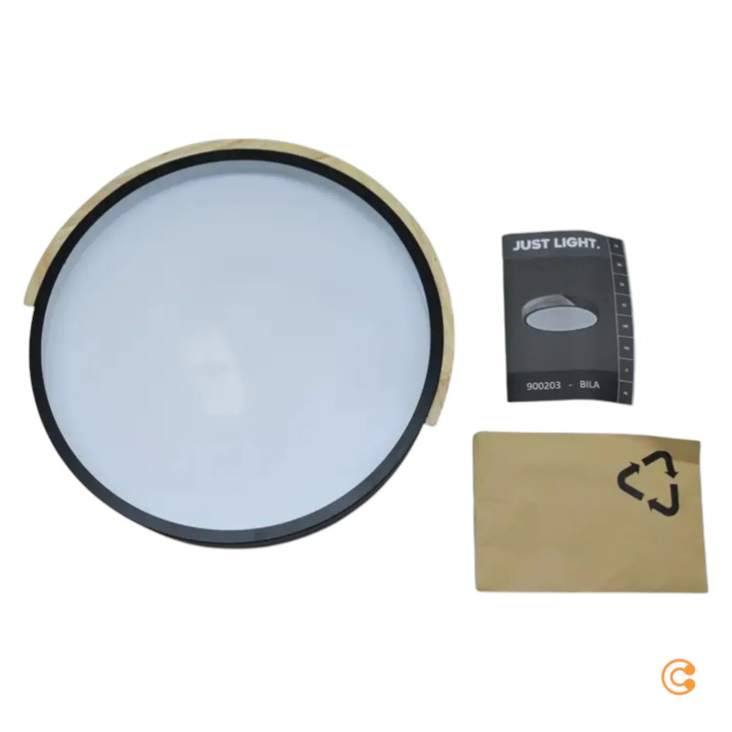 B-Ware Just Light Deckenleuchte Lampe Led Bila Holz Schwarz Kunststoff Beleuchtung 3265 - 4043689002039